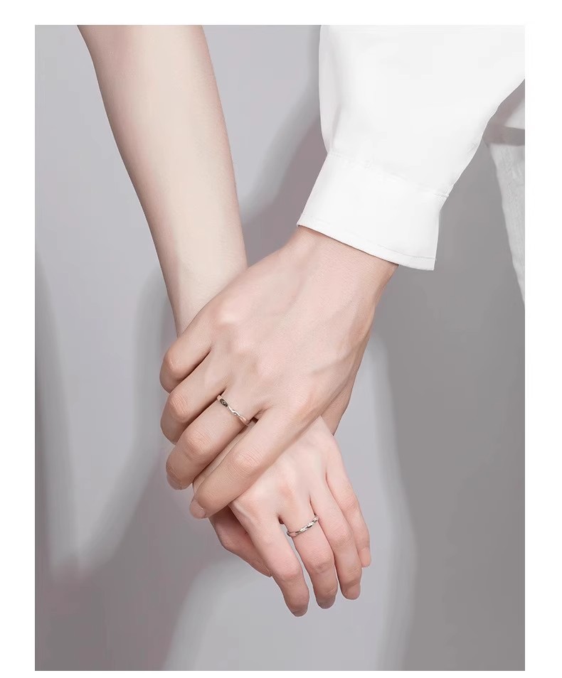 S999 Reines Silber Doppelring Design