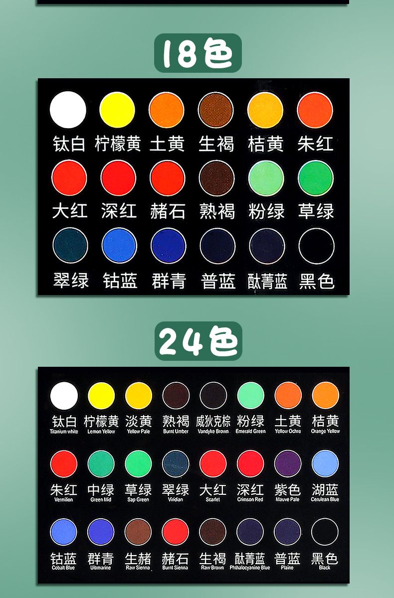 Aquarellfarben Gouache-Farbset 12-36 Farben