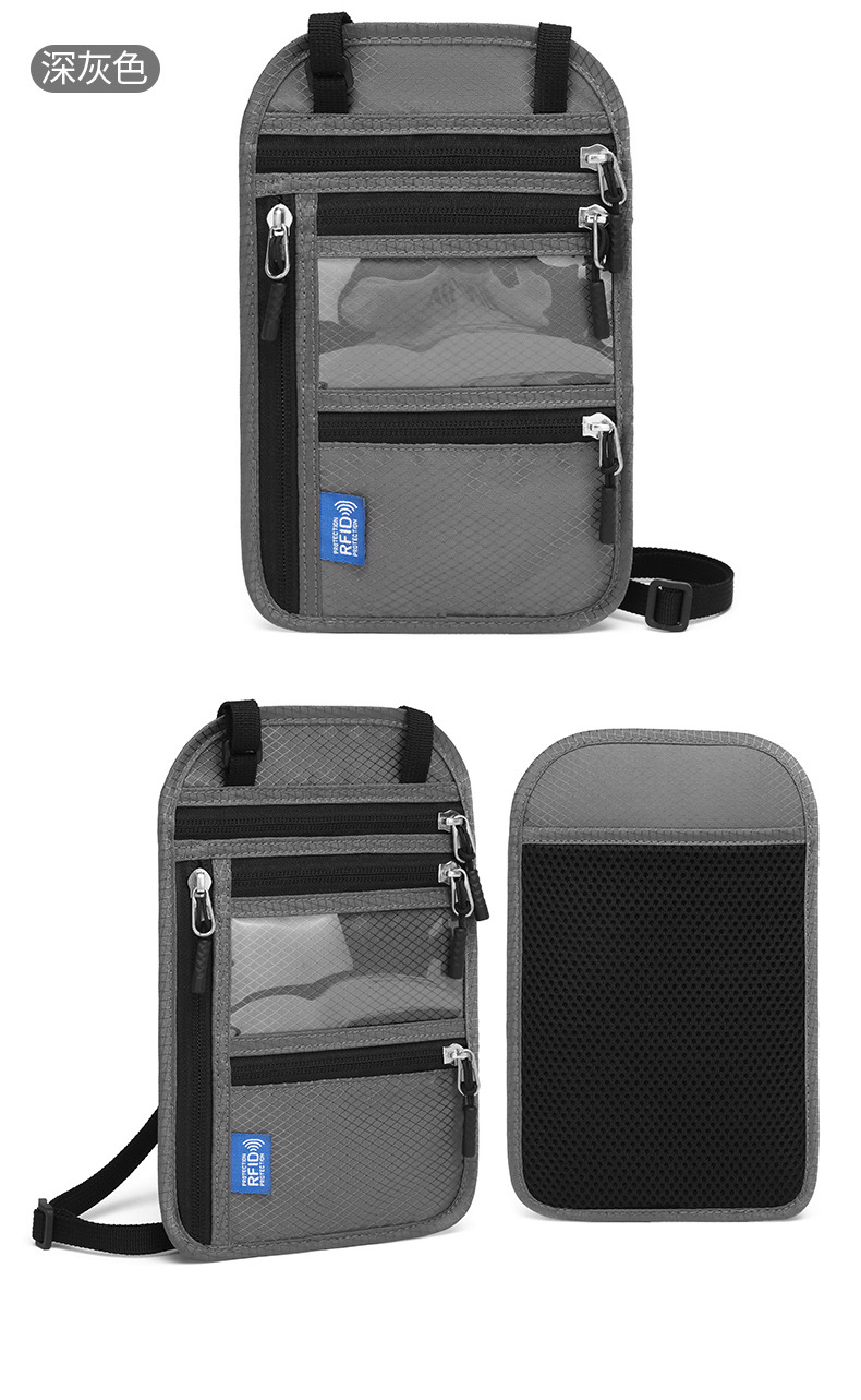 RFID document organizer, neck strap, passport protection case