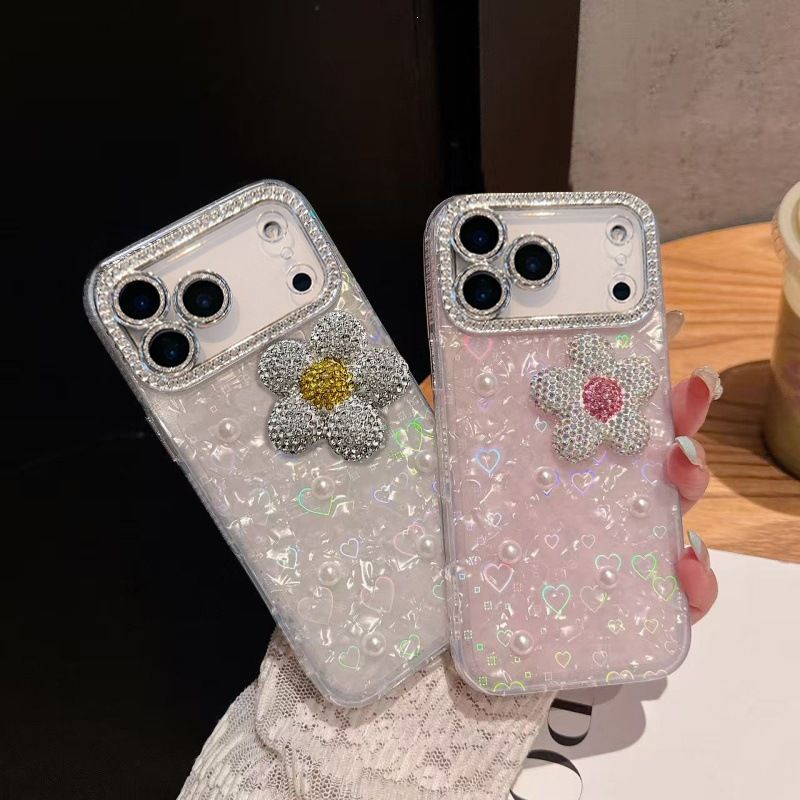 Apple iPhone 18 rhinestone flower case, full protection