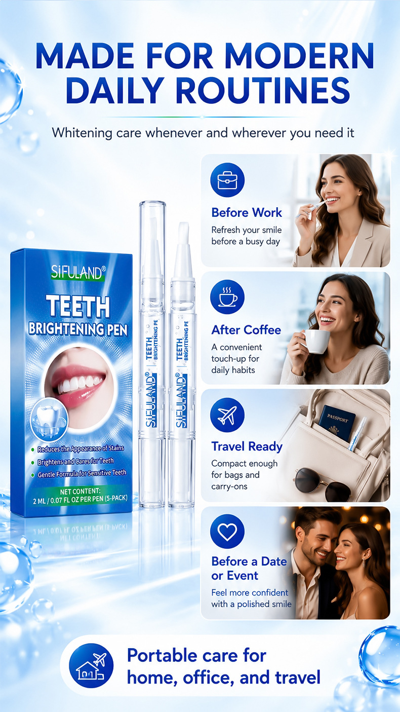 Teeth whitening pen with stain remover