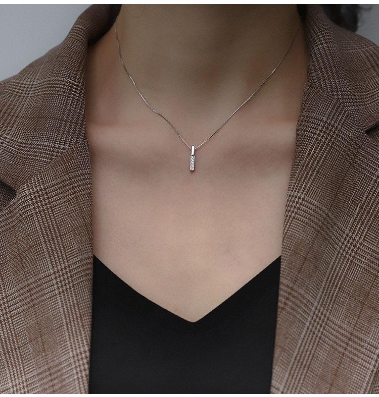 925er Silberhalskette, Damen, Minimalistisch, Rosegold