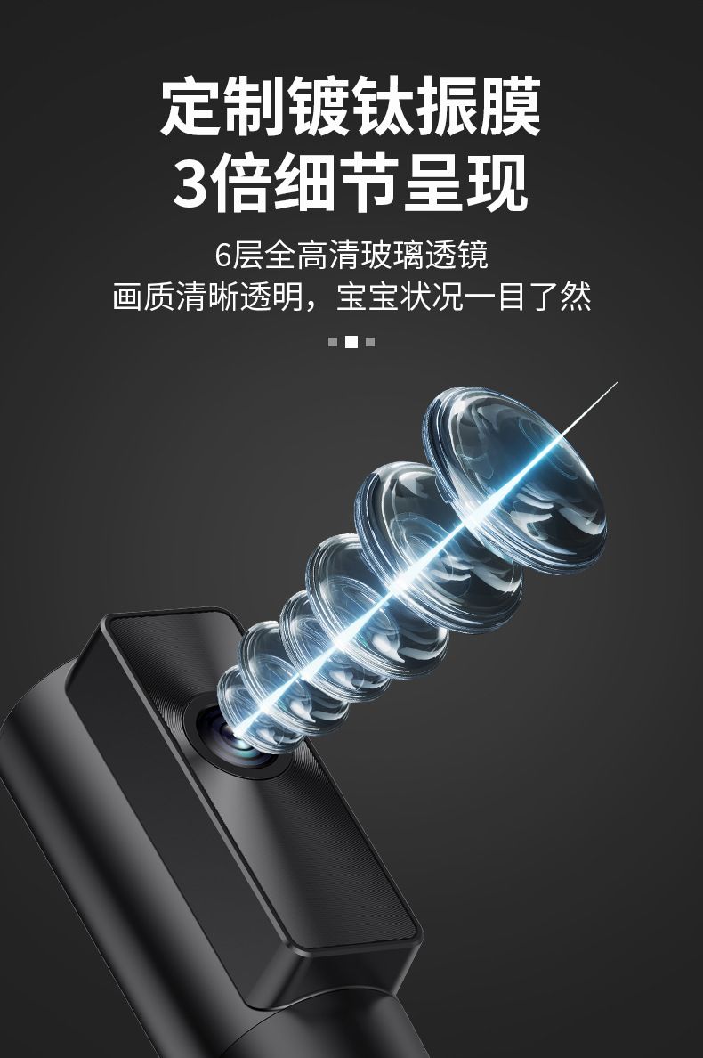 6.5英寸1080P高清夜视babymonitor车载婴儿监视器行车记录仪