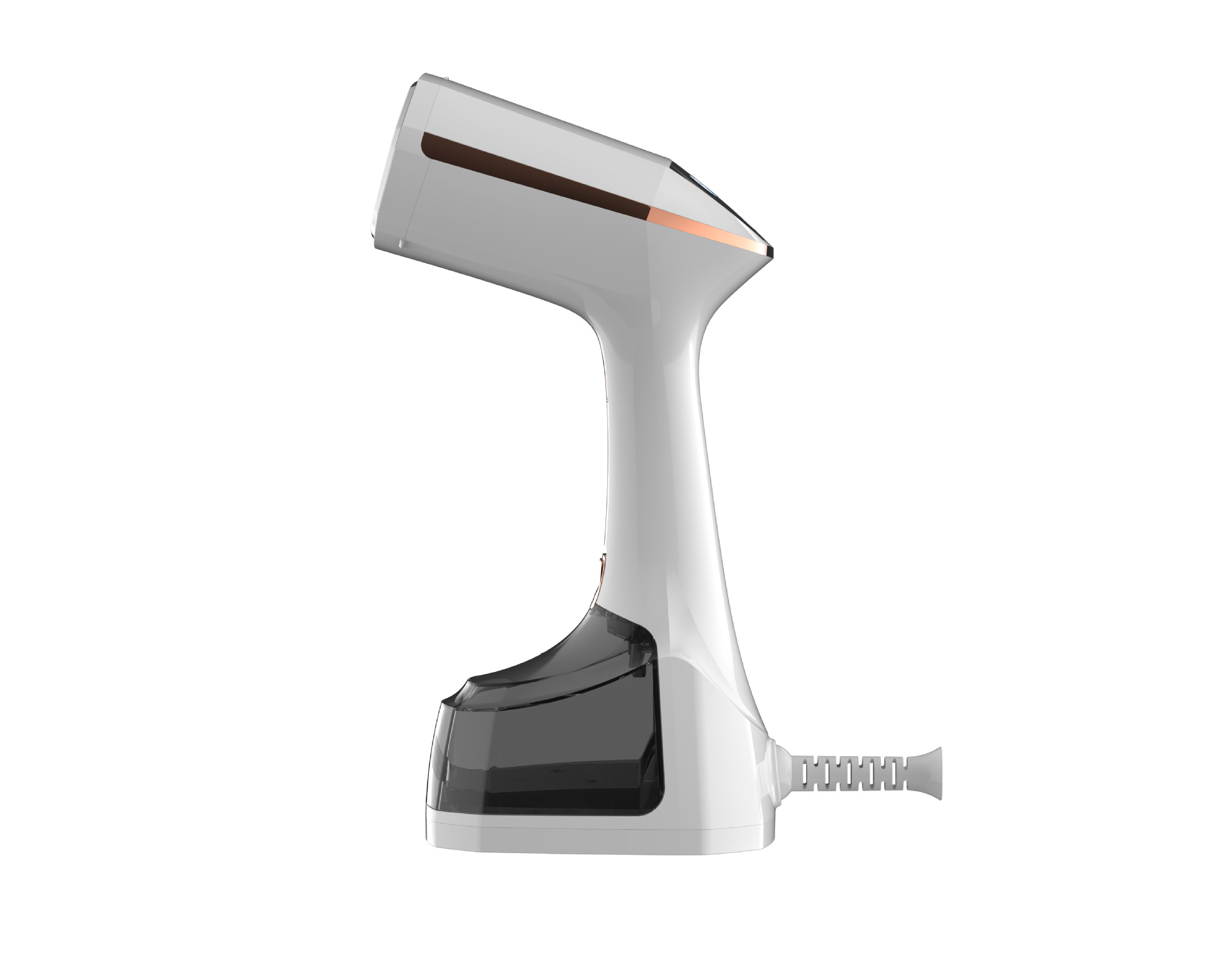 Handheld garment steamer, touch screen, vertical iron function