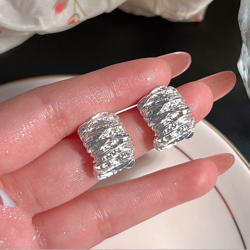 S925 Sterling Silver Stud Earrings Korean Style Mini Heart Design