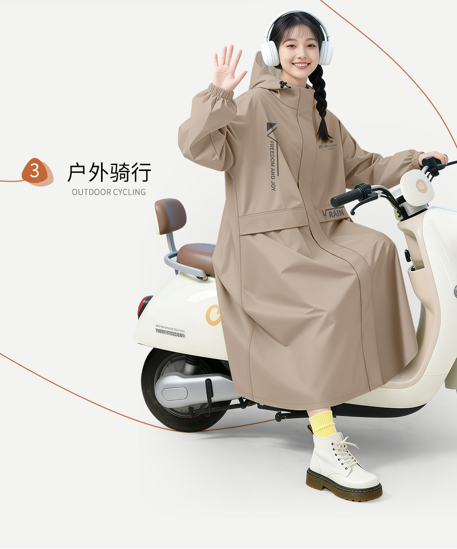 Zhengyu Langversion Regenjacke Ganzkörper mit Ärmeln
