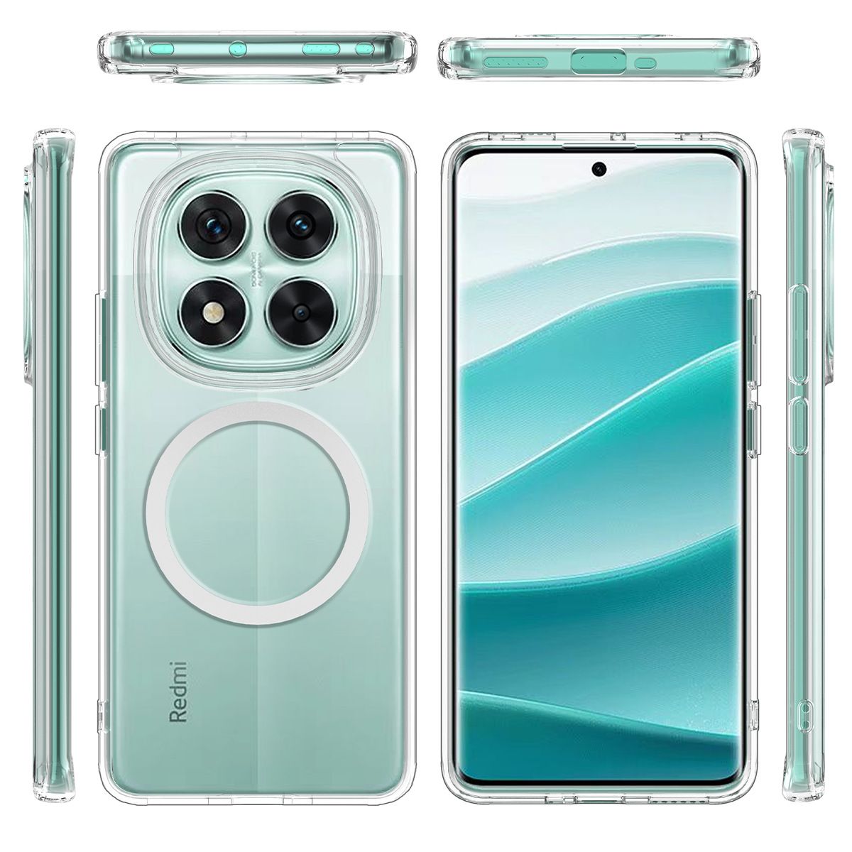 Redmi K80 Pro şeffaf manyetik kılıf, K90 Pro Max ve Note 17 Pro uyumlu
