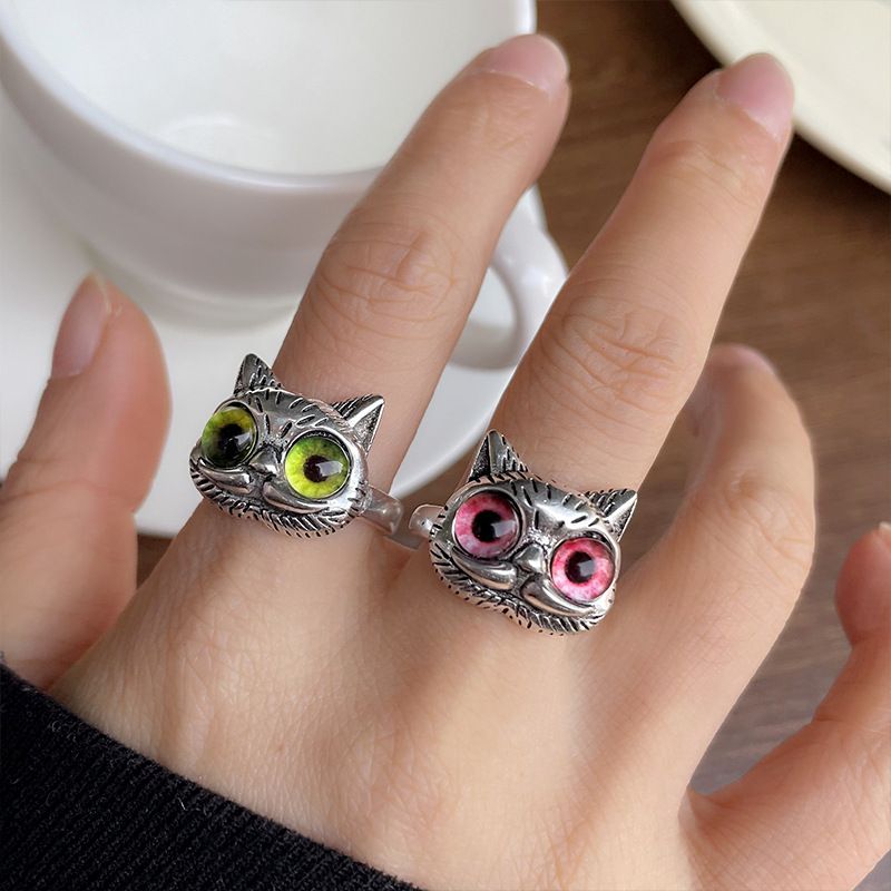 925er Silber Eulen-Ring Vintage-Stil Designer