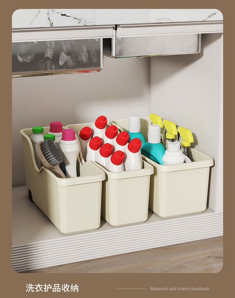 Kitchen storage box with wheels pot lid rack angled opening
