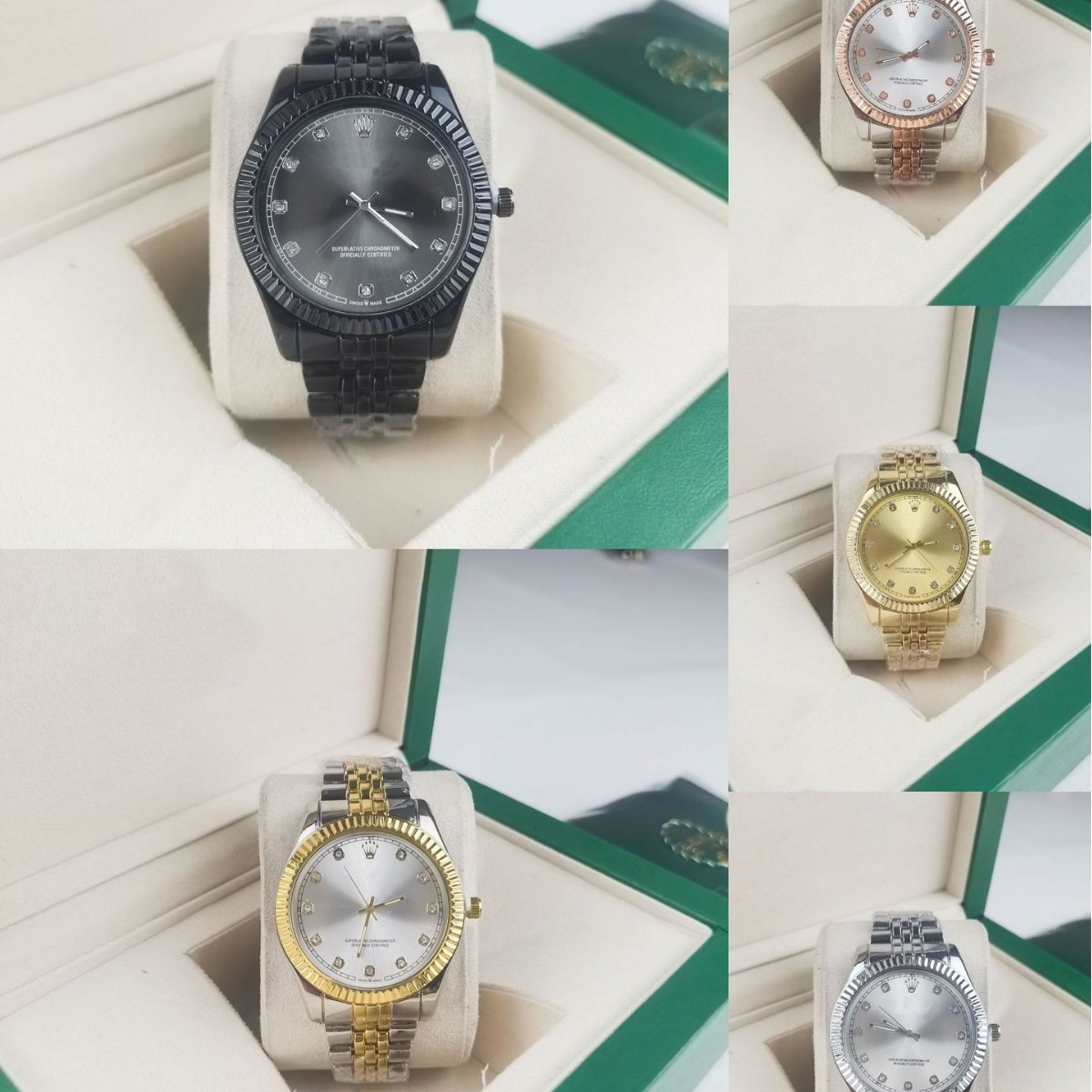 外贸批发日志非机械男款石英表不锈钢带防水夜光商务石英女手表男