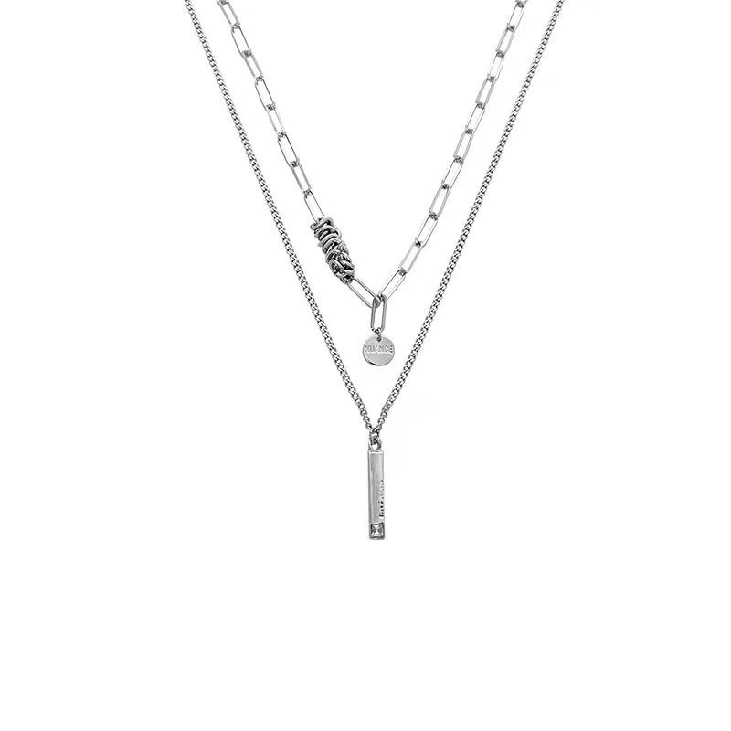 Double-layer women's necklace luxury sweater chain pendant
