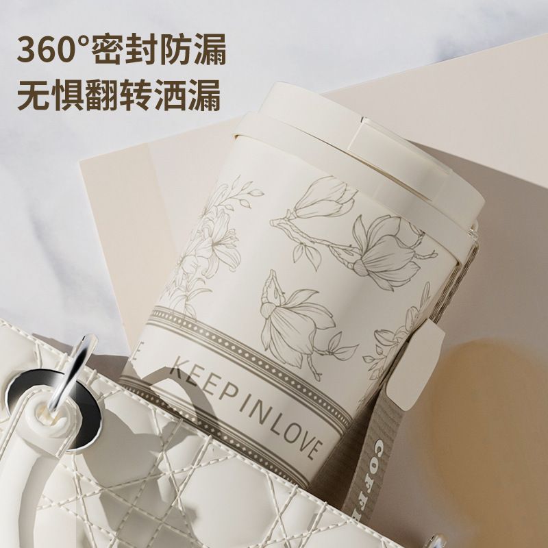 Lily pattern stainless steel insulated tumbler 316, gift box