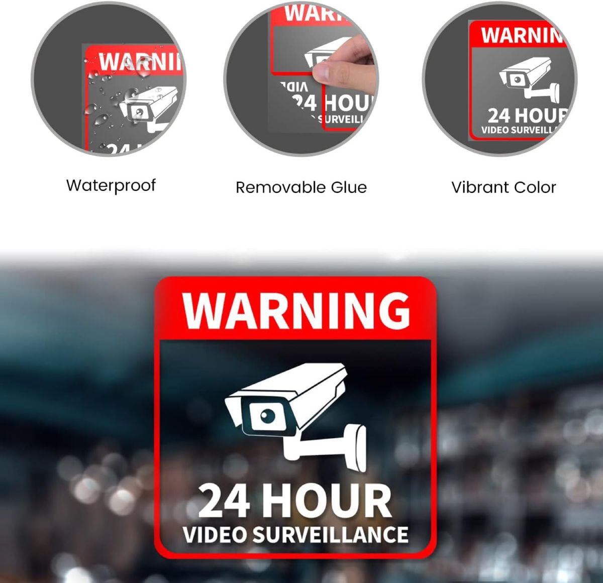 Videoüberwachungs-Warnschild selbstklebend CCTV Sicherheit