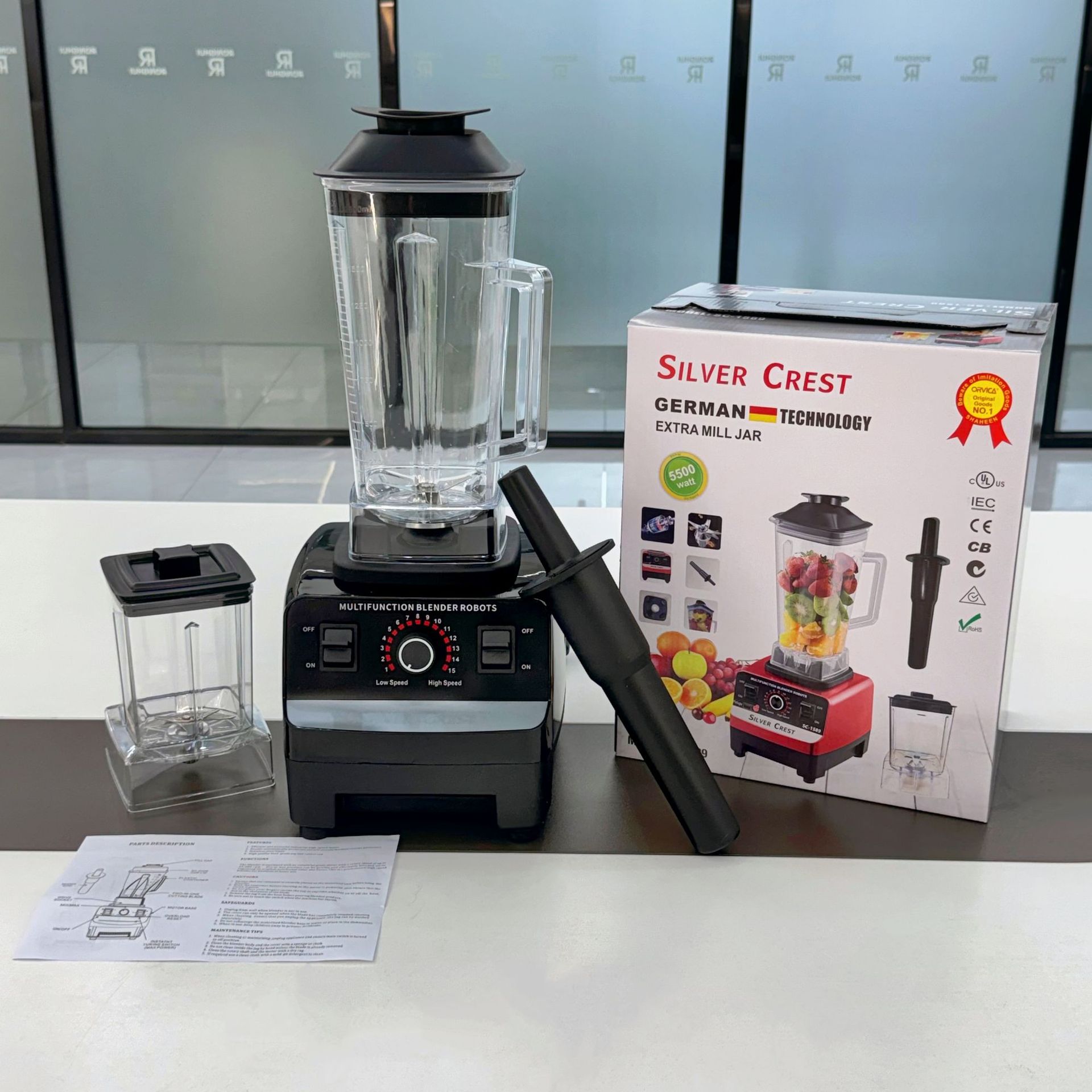 Blender SC-1589, 5500W, çift bardak, meyve suyu ve smoothie