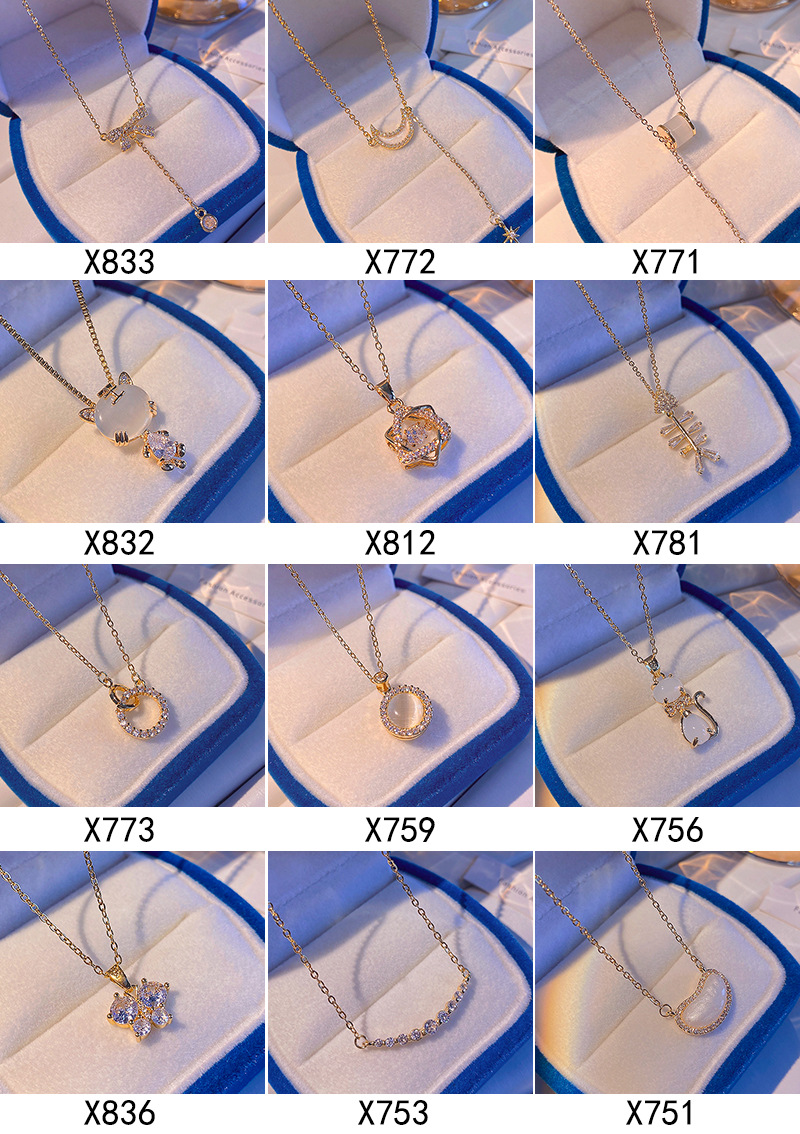 Titangold Damenkette mit Perlenkette