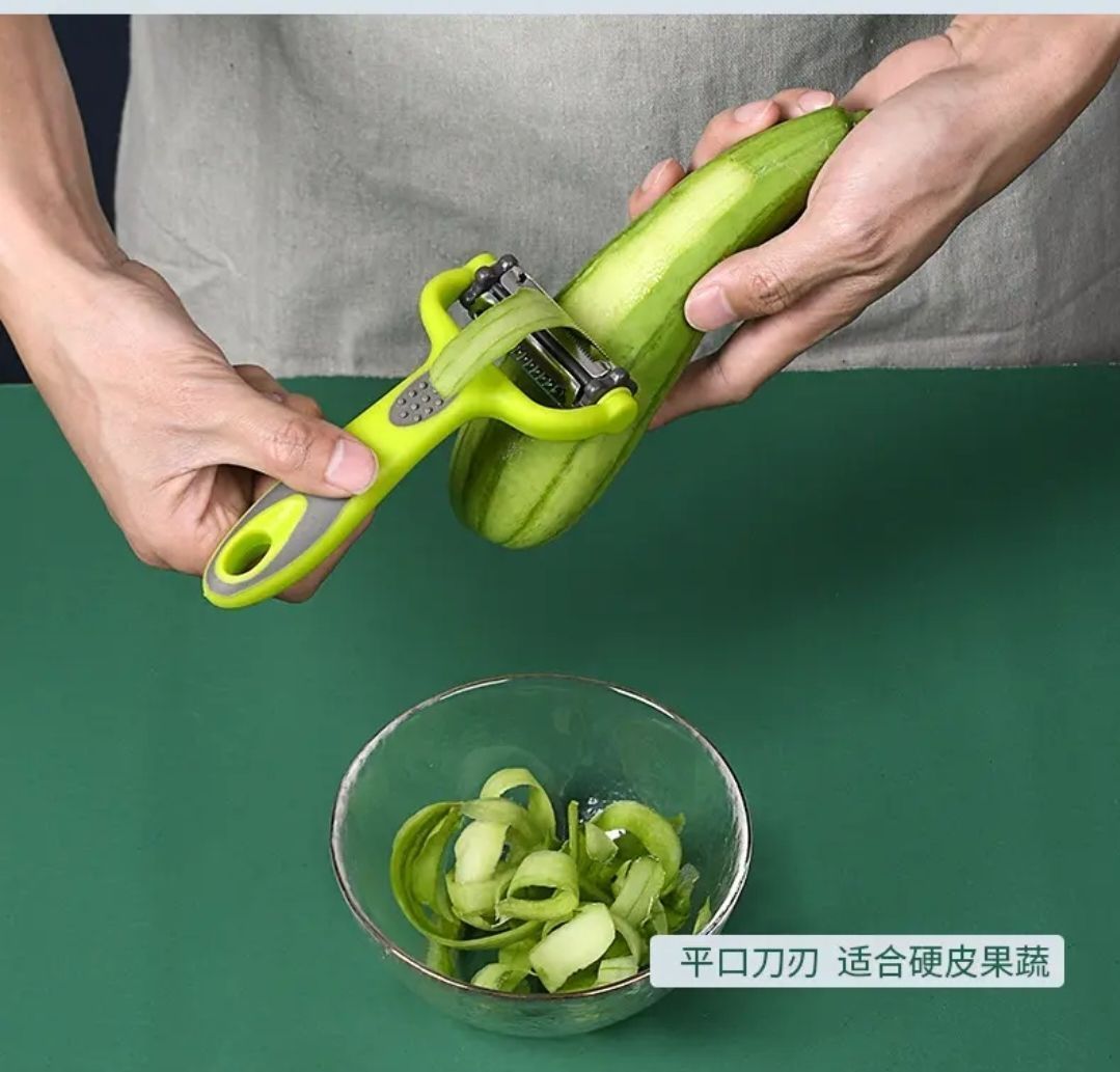 三合一刀头转动削皮器 多功能旋转瓜刨 土豆萝卜刨丝 蔬菜刮皮刀