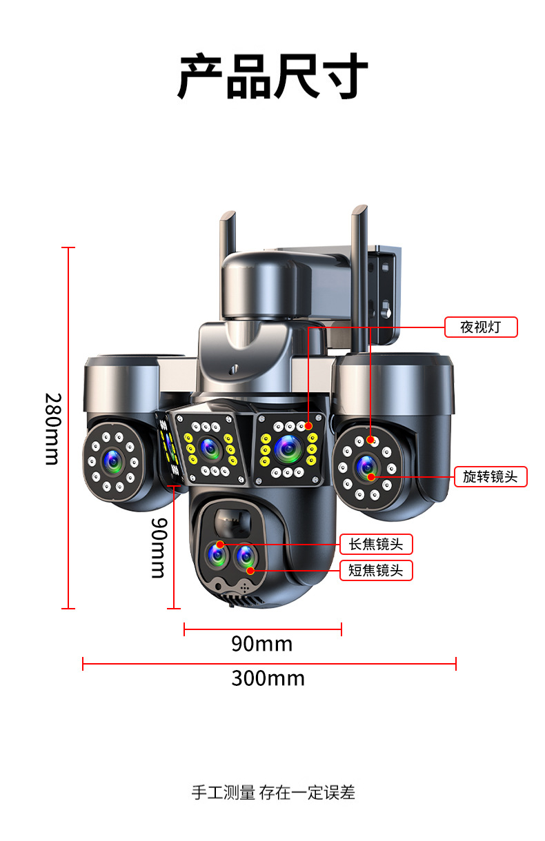 Surveillance camera 360 degree, night vision, HD