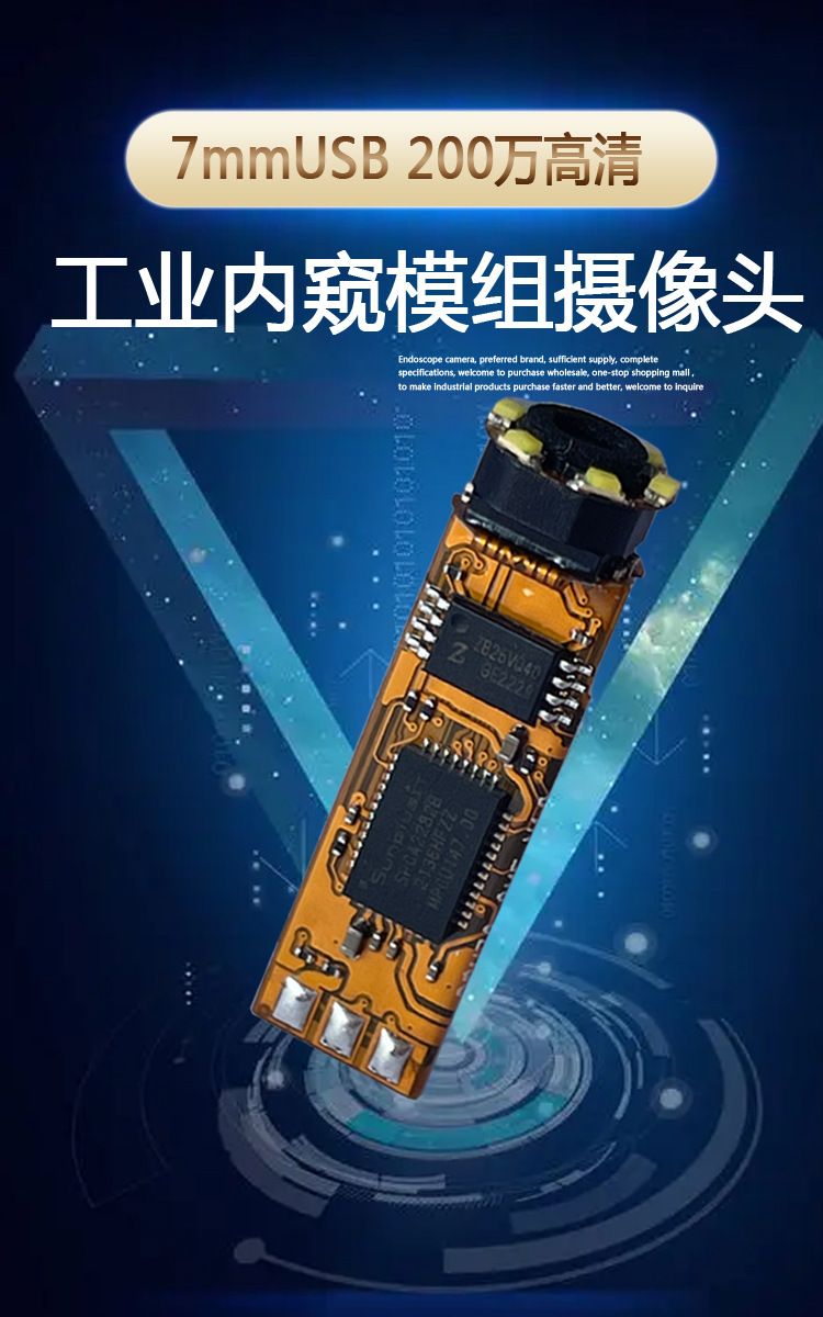 7mm endoskop kamerası 2 MP USB, LED ışıklı