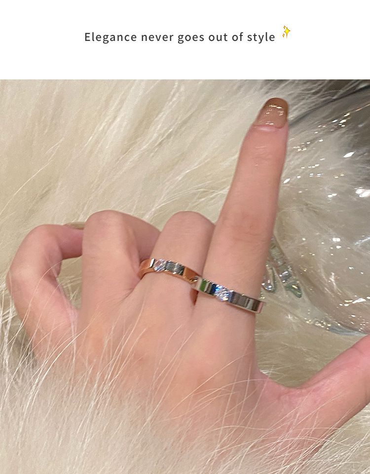 Yüzük, zirkon, titanyum çelik, 18k, tasarımcı, solmaz