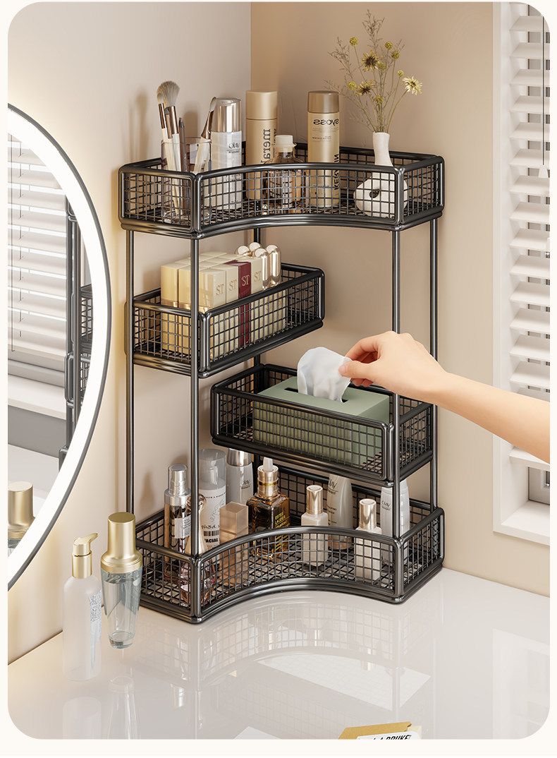 Cosmetic storage rack, multi-layer bathroom organizer