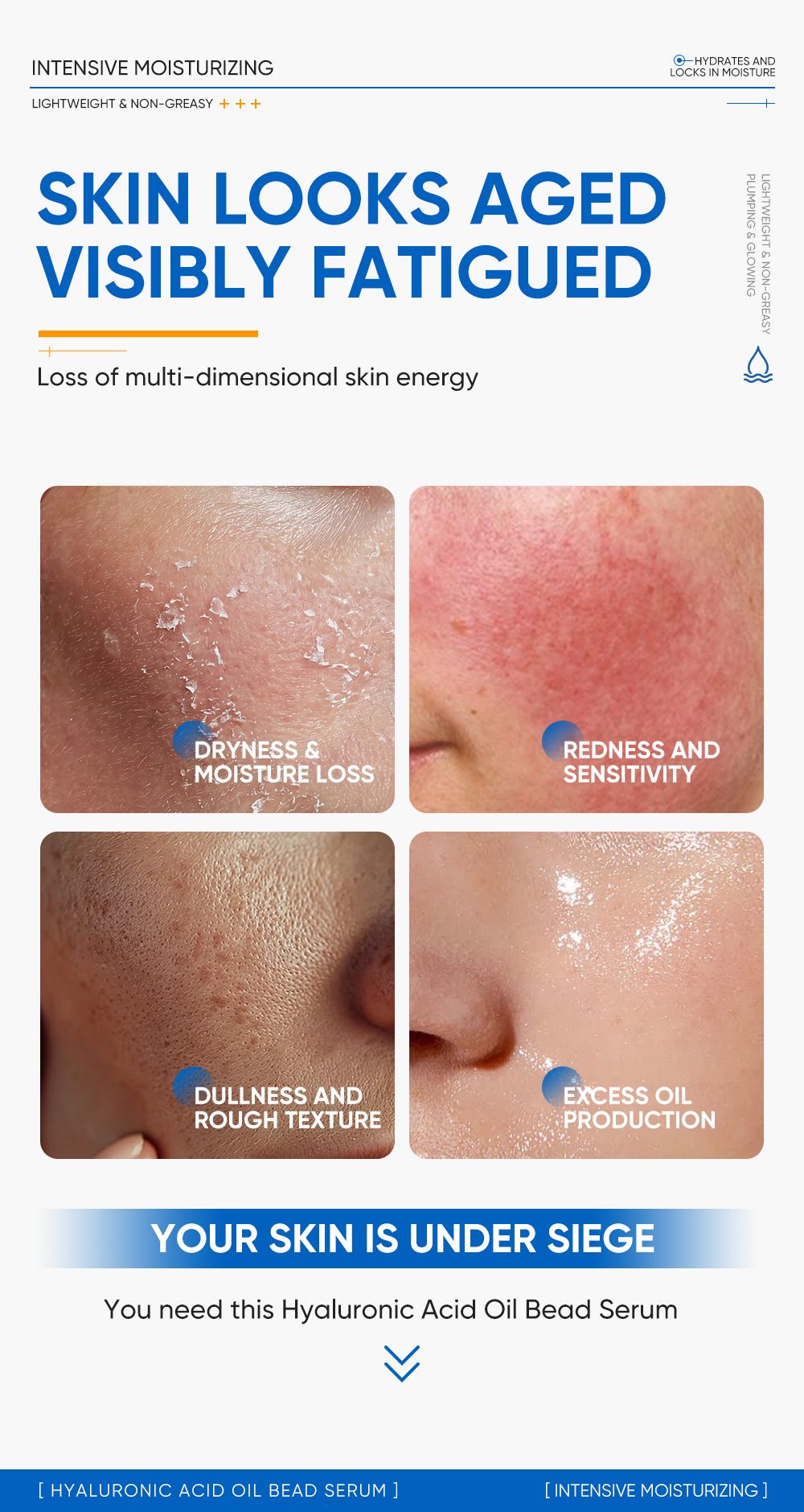 Hyaluronsäure-Öltropfen Serum Barrierenreparatur glättend feuchtigkeitsspendend