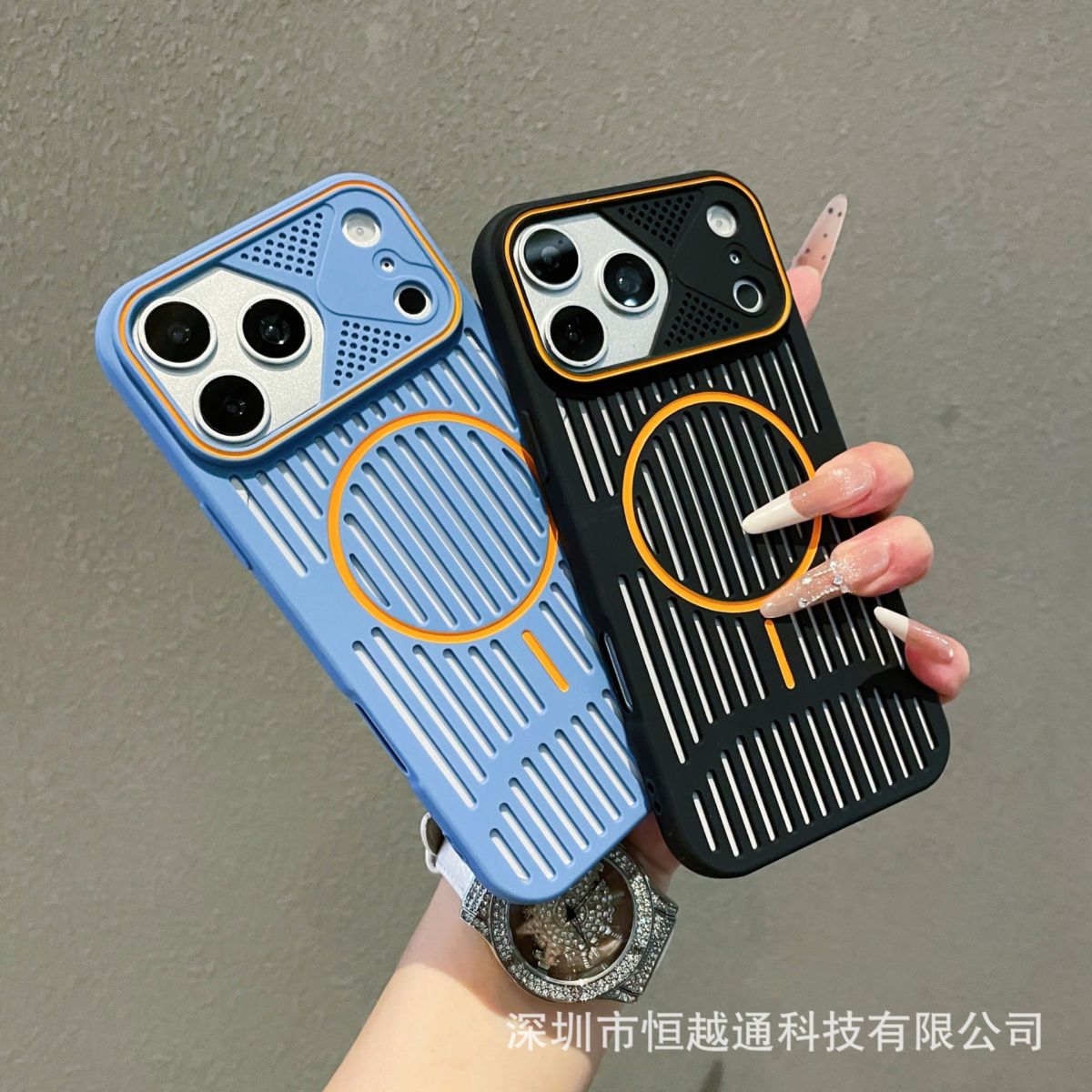 iPhone 14-17 Pro Max delikli soğutmalı metal kılıf