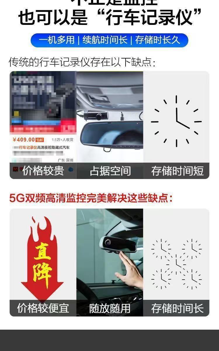 Wireless 4G monitoring camera with WiFi and mobile app, Ultra HD recording