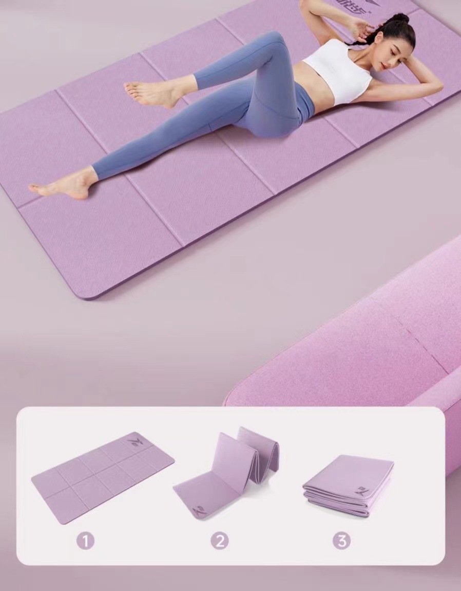 TPE yoga mat 6mm, dual-color, universal size, with carry set