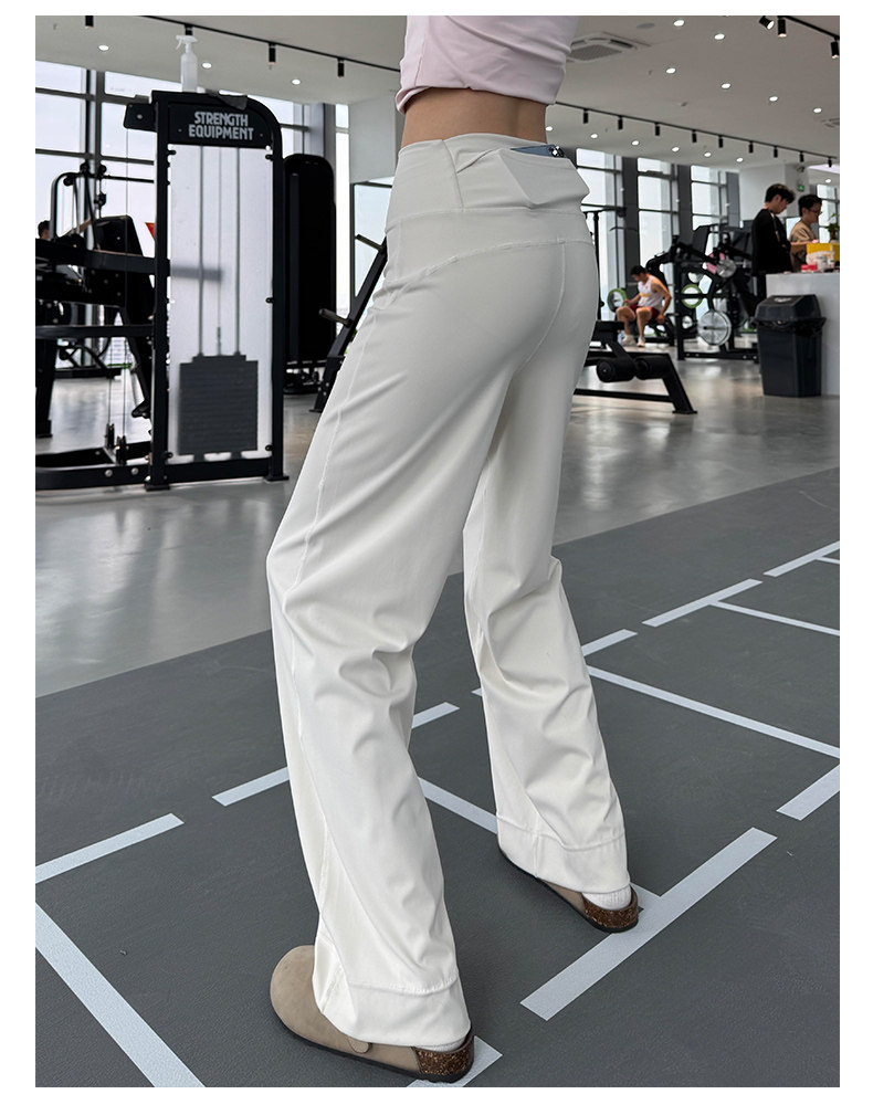 Gri hızlı kurulayan fitness pantolon, geniş bacak, yaz