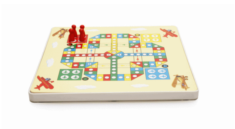 Holz-Doppelseitiges magnetisches Ringspiel mit Kugellabyrinth und Flugschach