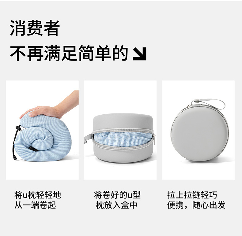Memory foam U-shaped neck pillow for travel and air travel