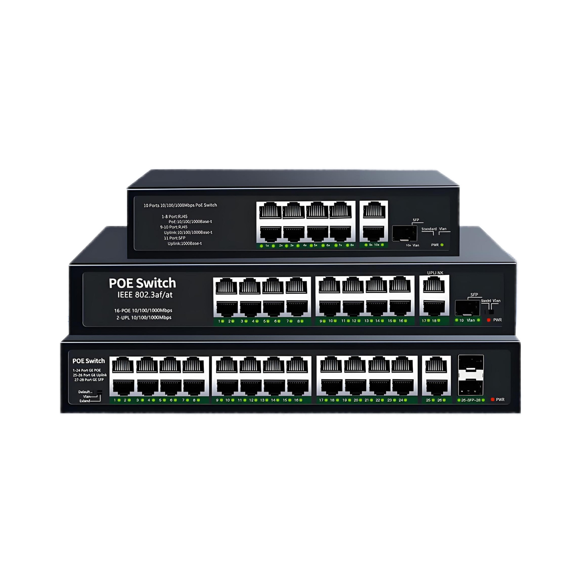 POE-Switch 4/8/16/24-Port Gigabit mit Kameraspannungsversorgung
