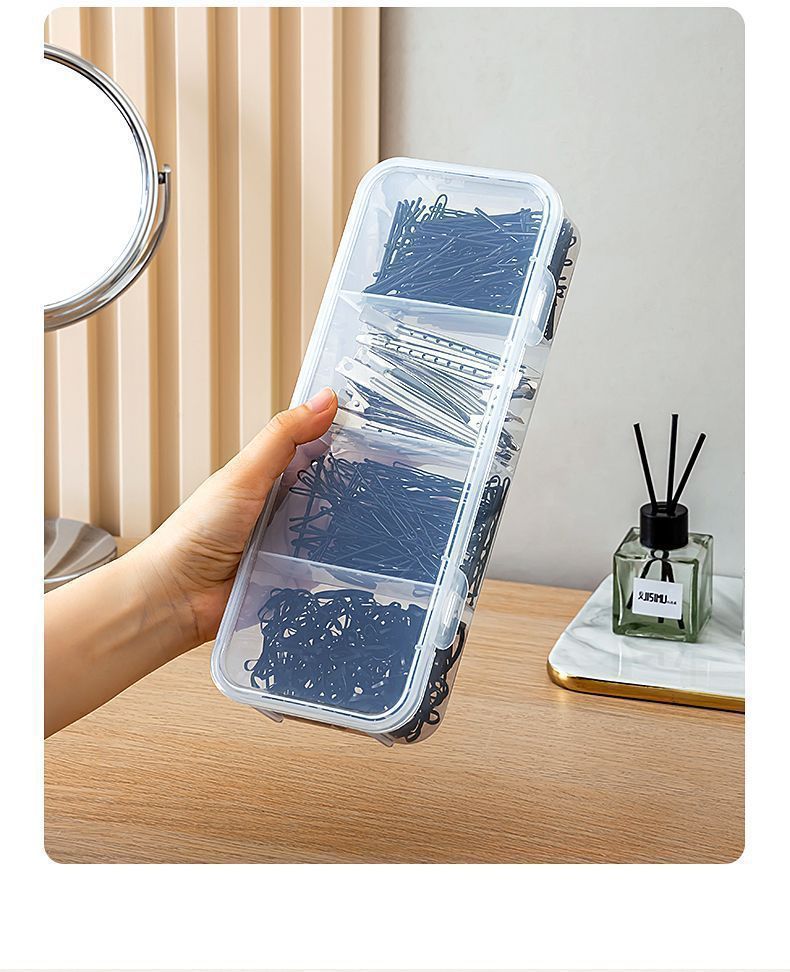 Hair Accessory Storage Box with Compartments, Plastic