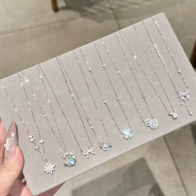 S925 Sterlingsilber Zirkonia-Halskette für Damen