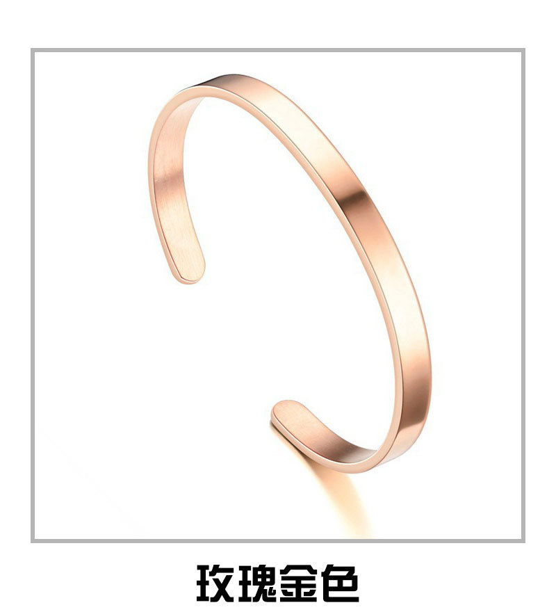 Titanium steel bracelet, C-shaped, can be engraved