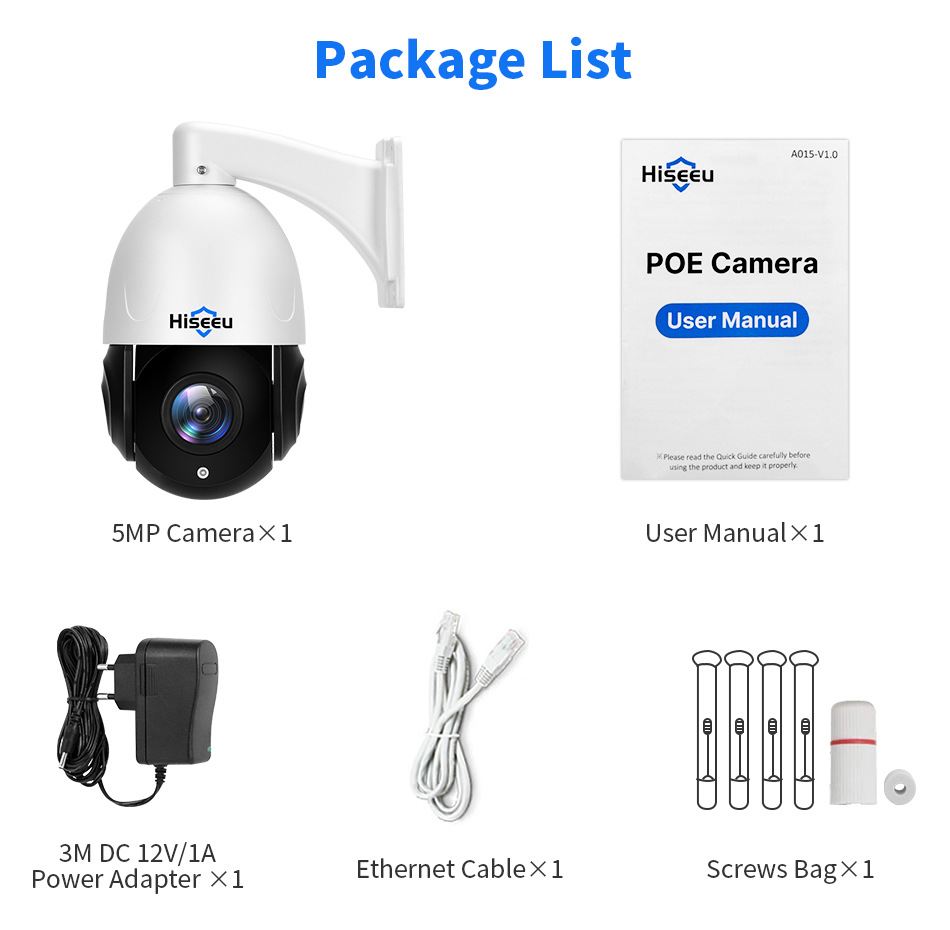 Hiseeu Camera, POE Wired 30x Zoom 5MP PTZ