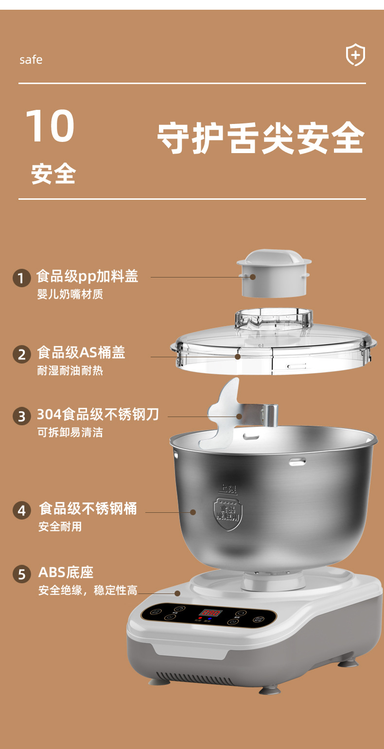Smart Kitchen Machine Automatic Dough Mixer Multifunctional