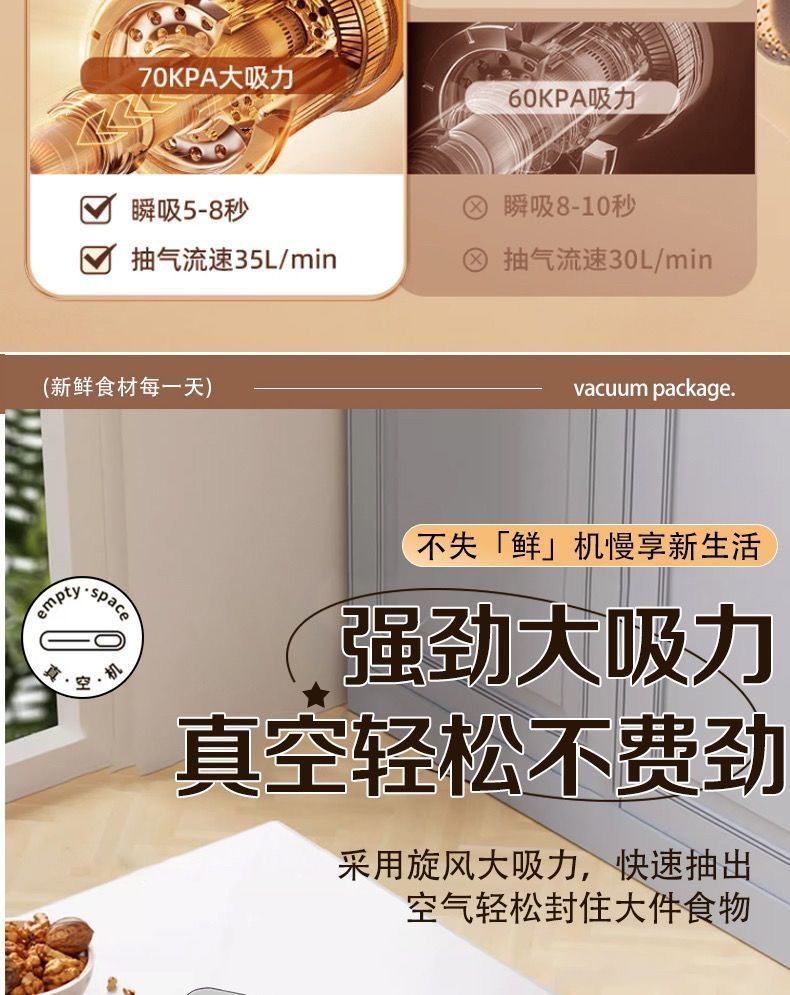 新款全自动抽真空包装封口机小型家用商用塑封压缩密封食品保鲜机