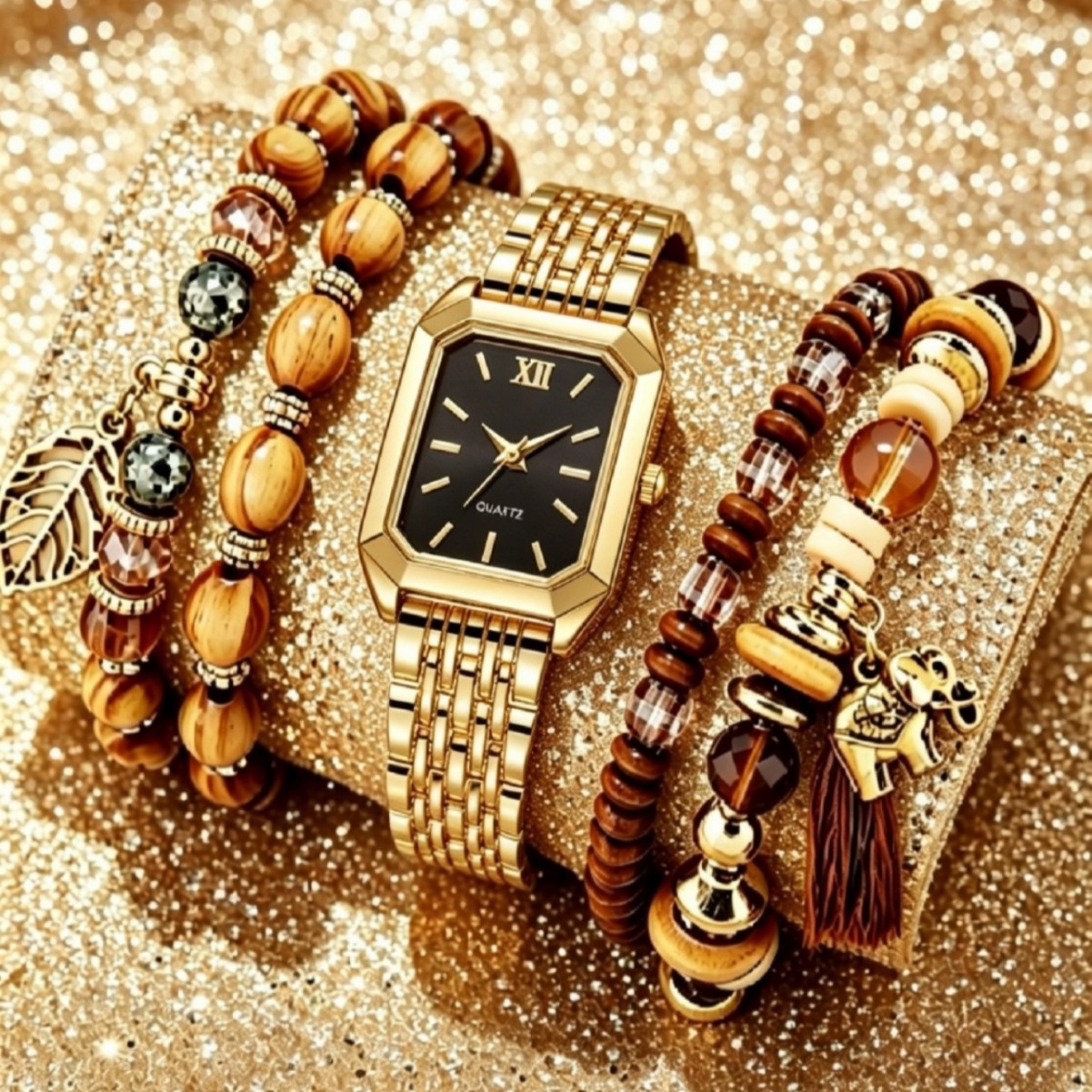 Women's Square Quartz Watch Luxury Steel Strap
