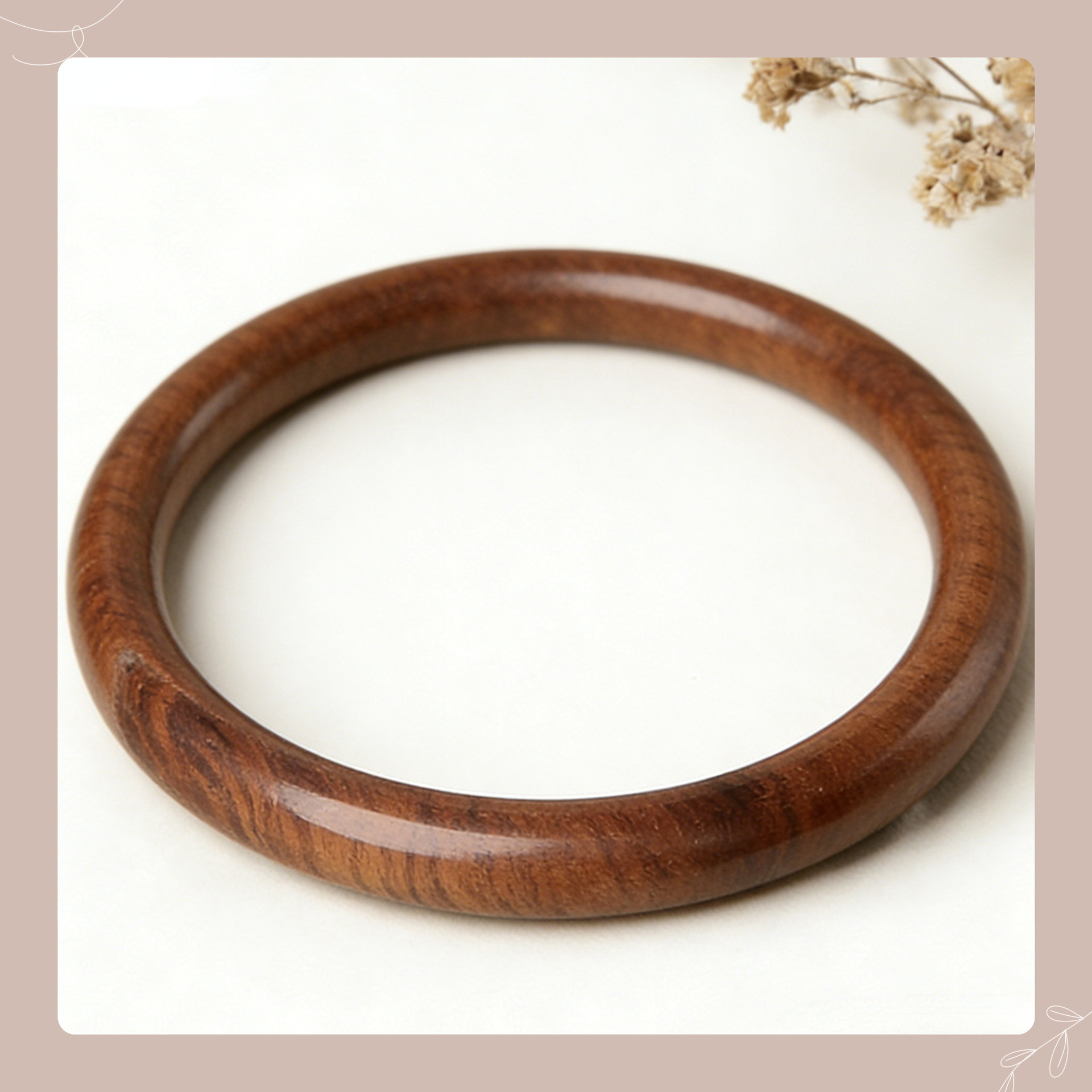 Armband aus natürlichem Pfirsichholz, simples Design