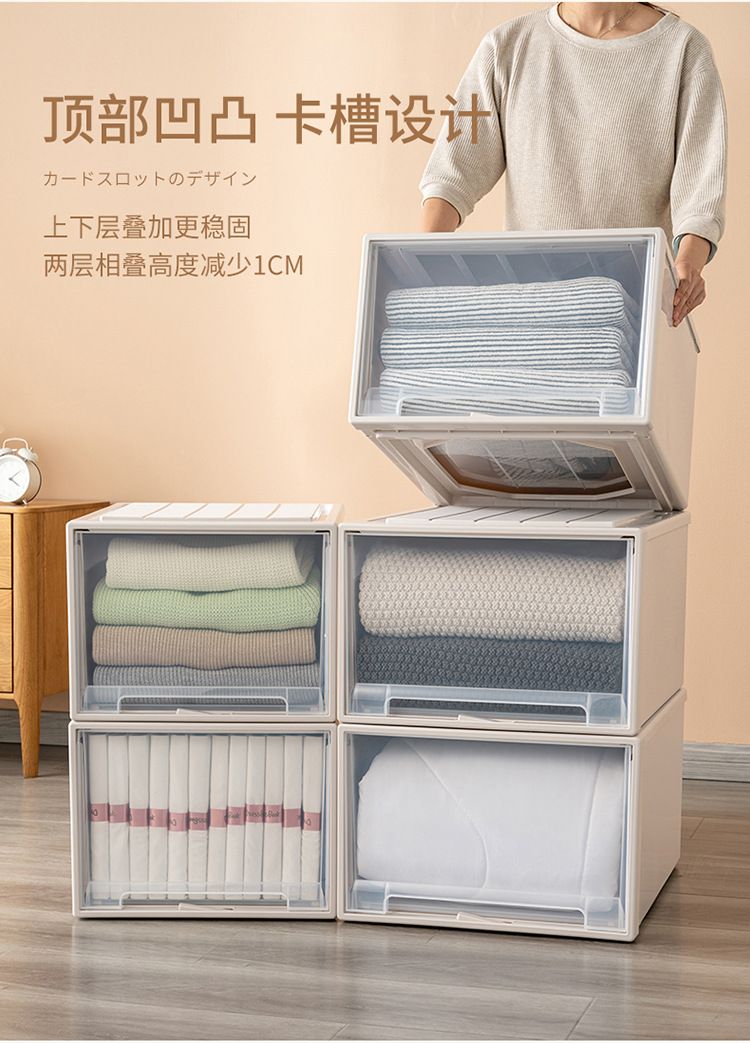 Storage box with drawers, multi-layer, transparent plastic