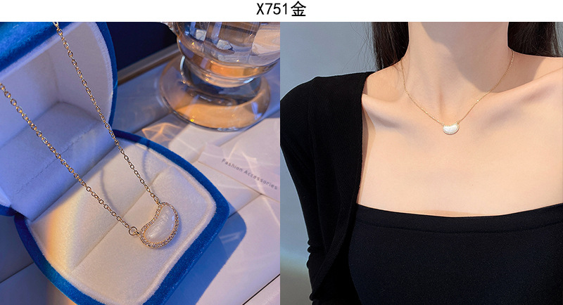 Titangold Damenkette mit Perlenkette