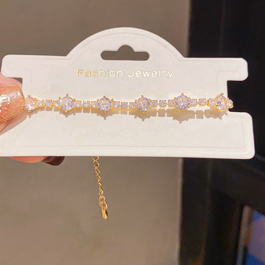 14K Gold Plated Zircon Oval Bracelet