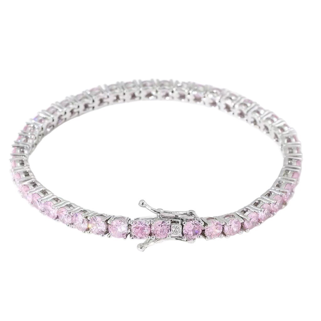 Tennis bracelet with white zirconia, silver jewelry, high-gloss, premium feel
