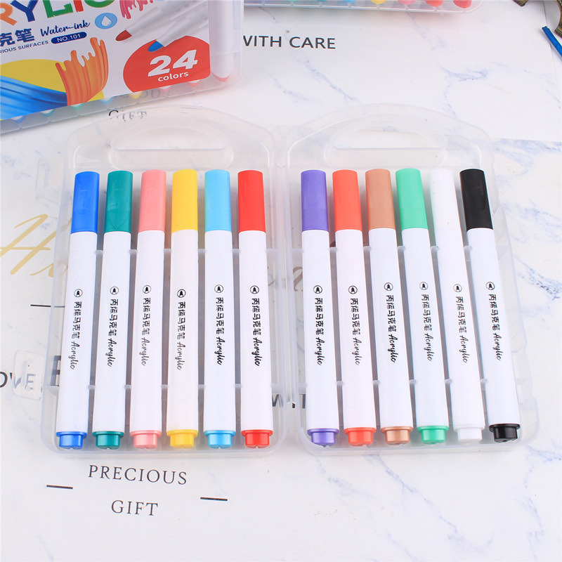 Acrylmalstifte, 12er/24er/48er-Set, zum Malen auf Stoff/Keramik/Holz, wasserfest