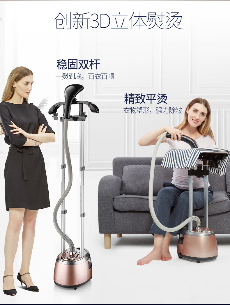 Vertical Double-Pole Garment Steam Presser