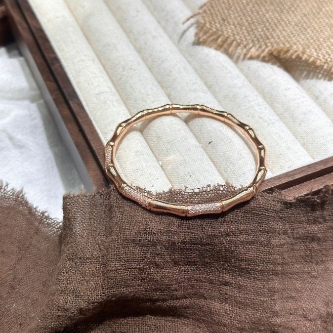 Bambu düğüm bilezik, taşlı, minimalist tasarım, kadın için