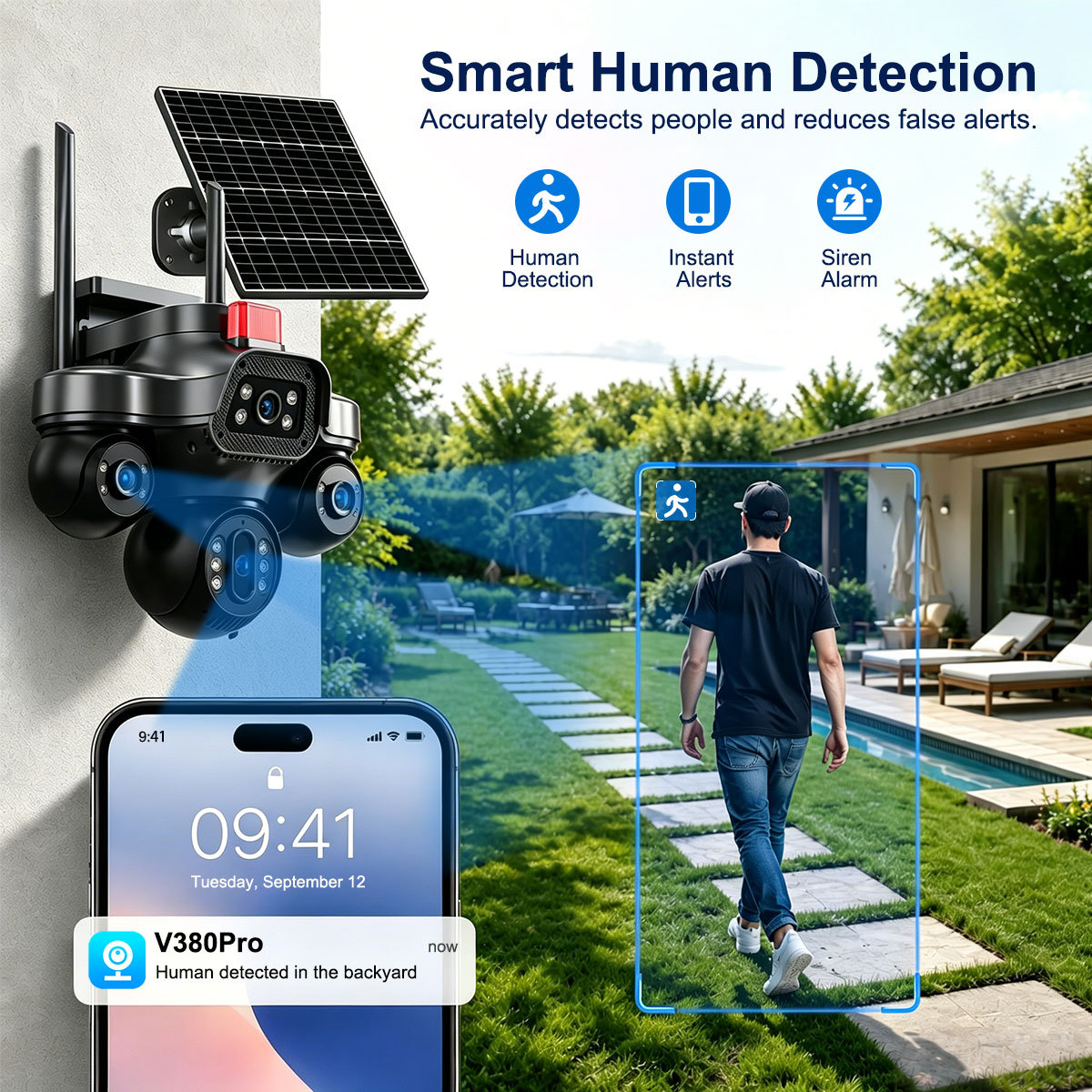 4G AOV üç ekranlı kamerası, tam renk gece görüşü, WiFi