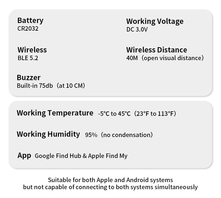 iOS Android çift sistem Bluetooth izleyici, pet anahtarlığı