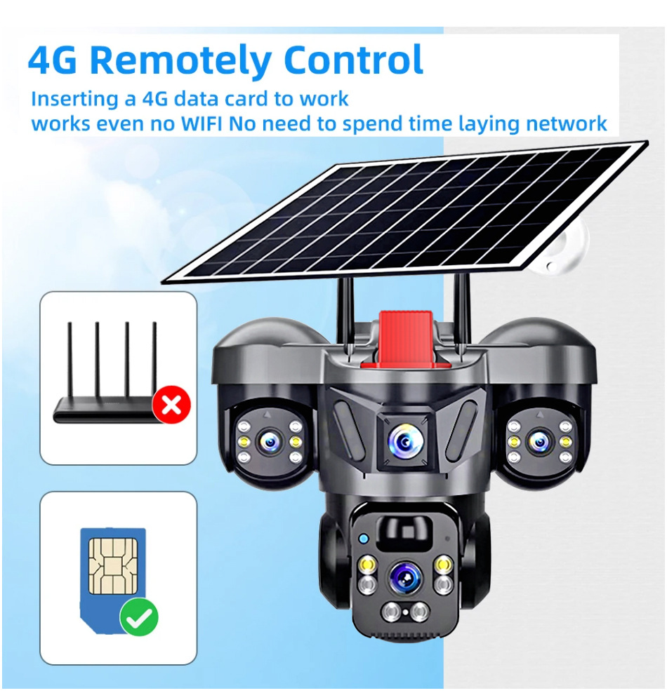 V360Pro Sicherheitskamera, Solarstrom, 4G/WIFI, Nachtsicht